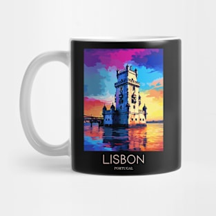 A Pop Art Travel Print of Lisbon - Portugal Mug